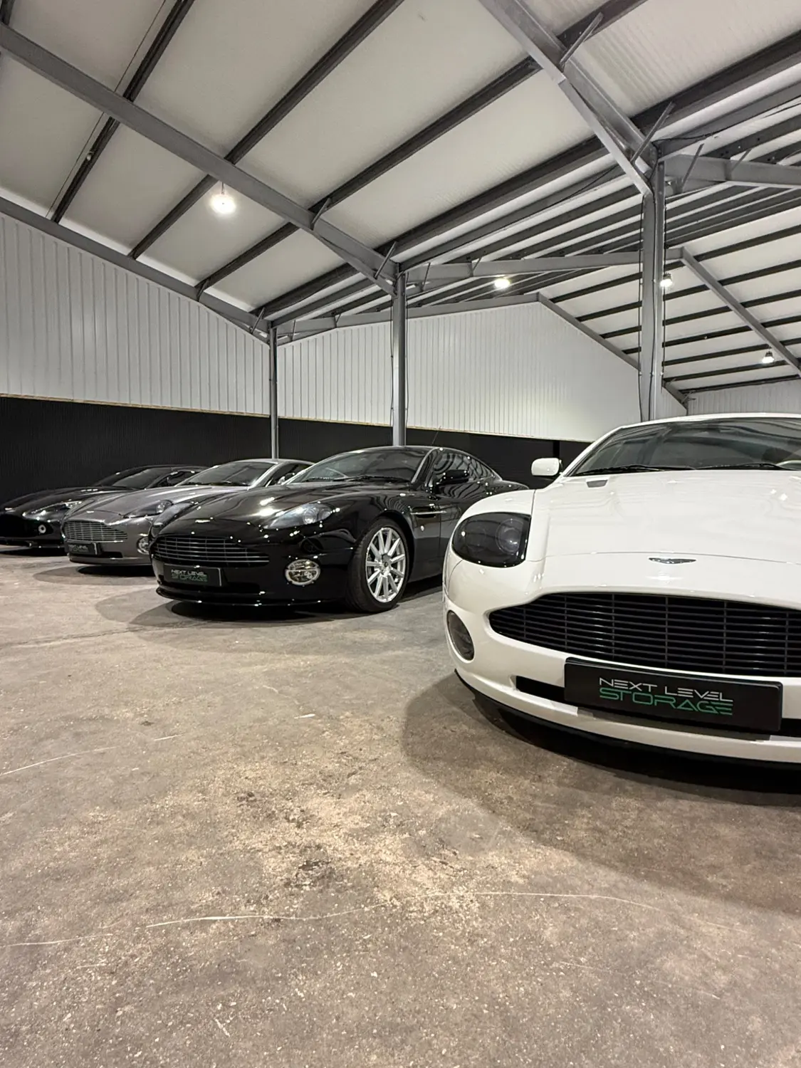 Premium vehicles stored inside the private facility
